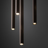 Lampa wisząca dziesięć cienkich ryflowanych rurek w kolorze brązowym FERRO NEW BROWN 10XG9 KOŁO Tk Lighting 11493