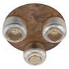 Okrągła lampa sufitowa trzy szklane klosze na drewnianej podstawie SALVIA BROWN 3xE14 Tk Lighting 11068