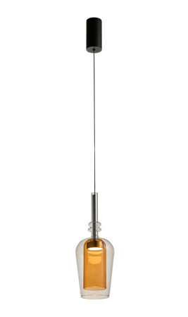 Lampa wisząca pojedyńcza czarna bursztynowe szkło o średnicy 13cm TAGNA Zuma Line 251010-AM