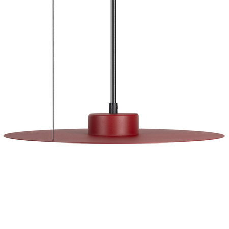 Lampa wisząca metalowy cienki talerz w kolorze burgund z możliwością zawieszenia pod skosem PIATTO 1xGX53 fi 35cm Milagro MLP2911