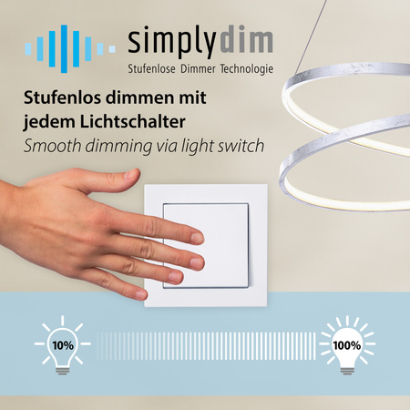 Lampa wisząca zawijana nad stół w kolorze matowego mosiądzu CURLS LED 3000K z funkcją SimplyDim Just Light 19033-60 