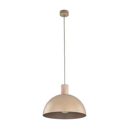 Metalowa lampa w kolorze sabia z elementem drewna OSLO SABIA 1xE27 Tk Lighting 11010