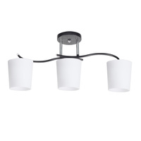 ESNYR LAMPA SUFITOWA CHROMOWY+CZARNY 3X40 E27 KLOSZ BIAŁY Candellux 33-22660