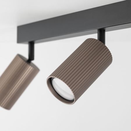 Potrójna listwa sufitowa z ryflowanymi brązowymi tubami TUNE BROWN 3XGU10 Tk Lighting 16148