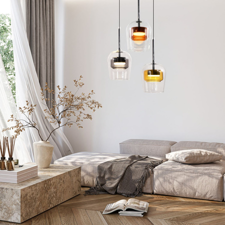 Lampa wisząća potrójna szklane podwójne klosze GLAXI 3xGX53 Candellux Studio 33-50427
