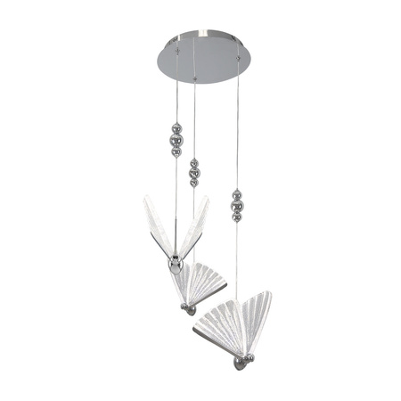 Lampa wisząca Mariposa motyw motyli 3 srebrna LED CCT Light Prestige LP-1715/3P CH