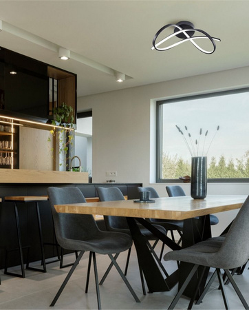 Lampa sufitowa czarna PAUL LED Zuma Line 19602C-BK zmiana barwy światła