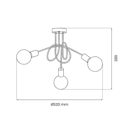 Lampa sufitowa TURBINO 3xE27 Milagro ML2474