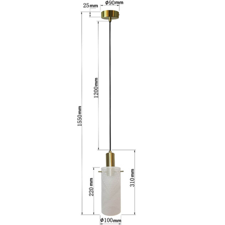 Lampa wisząca metalowa Tirana 1 biała 1xE27 Light Prestige LP-945/1P WH