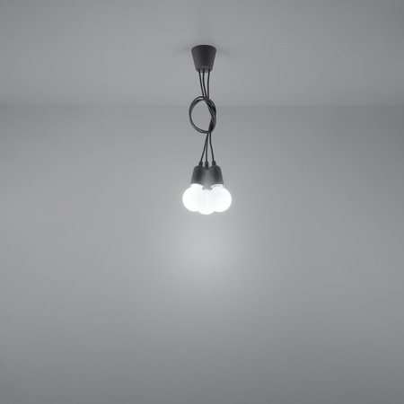 Lampa wisząca DIEGO 3 szara Sollux SL.0576