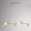Beżowa lampa wisząca na 9 źródeł światła LEMO Kaja Lighting K-5848