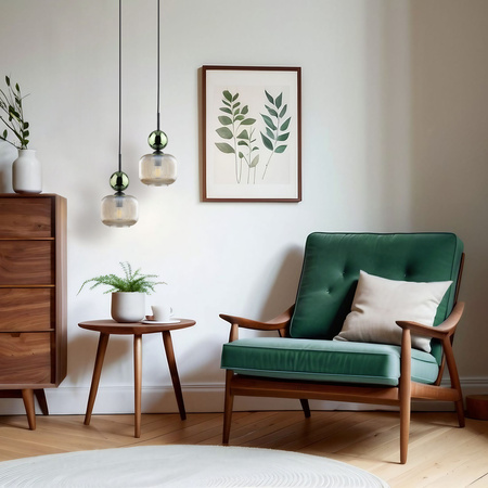 Lampa wisząca pojedyńcza z ryflowanym koniakowym kloszem i zieloną kulą SOPHIA GREEN COGNAC 1xE14 Tk Lighting 11144