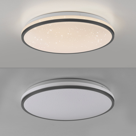 Okrągła lampa sufitowa 38cm z czarną obramówką z funkcją SwitchMo KYLE LED 3000K Just Light 14294-18