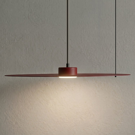 Lampa wisząca metalowy cienki talerz w kolorze burgund z możliwością zawieszenia pod skosem PIATTO 1xGX53 fi 55cm Milagro MLP2919