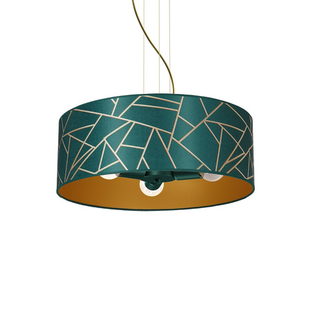 Lampa wisząca ZIGGY WHITE Gold/Bottle green 3xE27 MLP7580