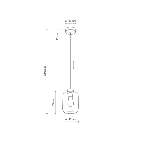 MARCO GREEN LAMPA WISZĄCA 1 PŁ TK Lighting 6696