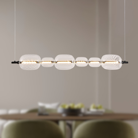 Lampa wisząca pozioma z sześcioma bezbarwnymi owalnymi kloszami PLAYA 17W LED 3000K Candellux Studio 36-50533