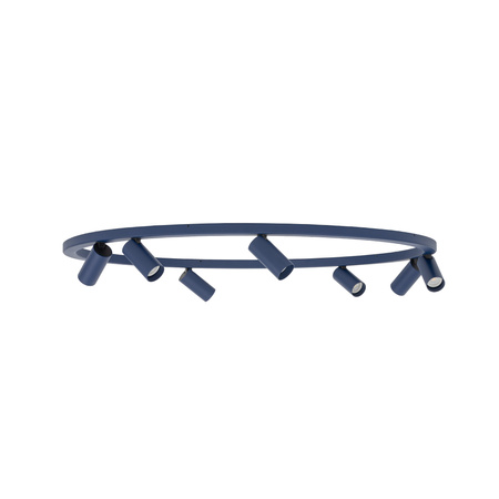 Granatowa lampa sufitowa ring 80cm - okrągły pierścień z punktowymi światłami 7xGU10 FOURTY ROUND Nowodvorski 11947