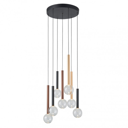 Okrągła lampa wisząca z siedmioma zwisami LED 3000K Alinos Italux PND-24019-7A-BK