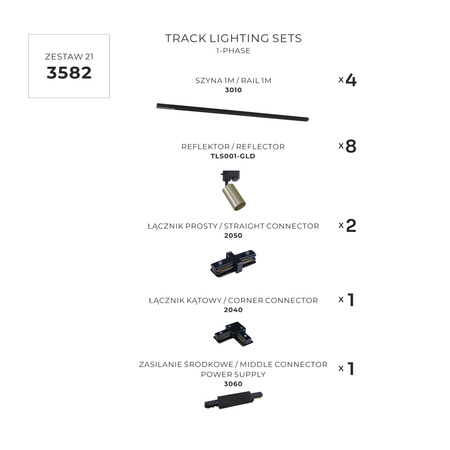ZESTAW SZYNOPRZEWODY 8xGU10 Zuma Line 3582