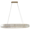 Owalna lampa wisząca w kolorze złotym w stylu glamour SPARKING PENDANT 120 CCT DIMM GO + REMOTE CONTROL AZZARDO AZ6567