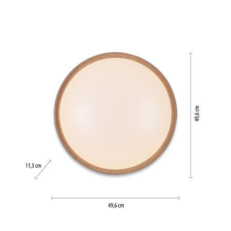 Szary okragły plafon 50cm sterowany pilotem i smartfonem Q-EMILIA Paul Neuhaus 6118-15