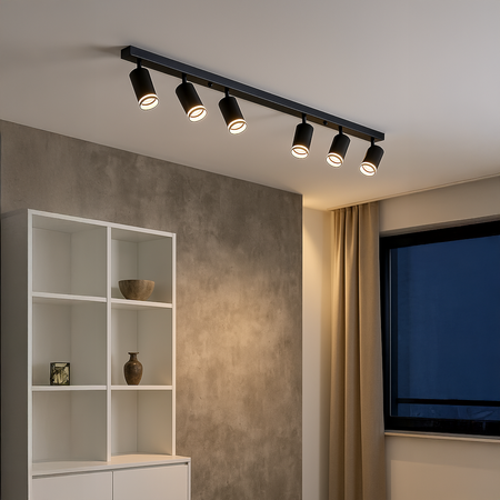 Oprawa Pipe Ring Spot Czarny 6xGU10 Milagro ML2075