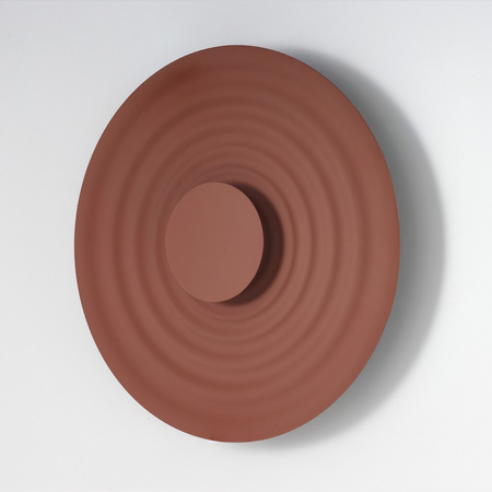 Płaski okrągły 40cm kinkiet ozdobny w kolorze auburn LED RIPPLE WALL 40 AUBURN AZZARDO AZ6580