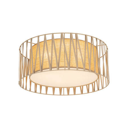 Plafon sufitowy wykonany z juty o średnicy 50cm HARMONY SABIA JUTA 4XE27 Tk Lighting 11464