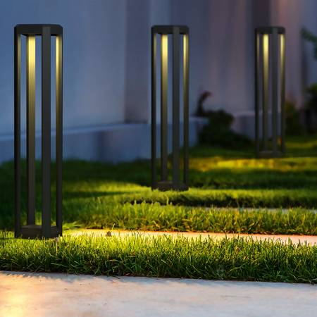 Szara lampa zewnętrzna kolumna LED 80cm 3000K Royal Mile O019FL-L12GR3K Maytoni