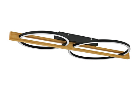 Lampa sufitowa NATANO z drewnem sosnowym LED Italux PLF-55362-25W-WO