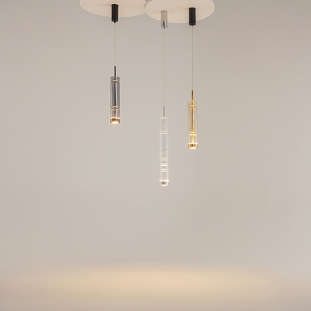 Szklana transparentna tuba wisząca o średnicy 8cm LED 3000K Ordo MOD272PL-L12CH3K Maytoni
