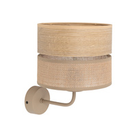 Kinkiet w kolorze sabia z abażurem juta jasne drewno DORMA WOOD JUTA 1xE27 Tk Lighting 11788