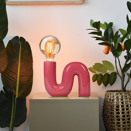 Lampa biurkowa ceramiczna purpurowa POP SERPENT LX23818