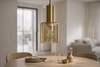 Pojedyńcza lampa wisząca z bursztynowym kloszem AIGO Kaja Lighting K-5875