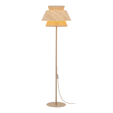 Lampa podłogowa w kolorze sabia KALUM WOOD + Juta średnica 45cm 1xE27 Tk Lighting 16225