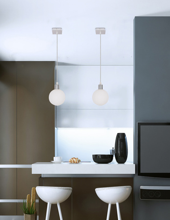 Oden lampa wisząca chromowy 1x40w g9 klosz biały 12cm Candellux 31-03232