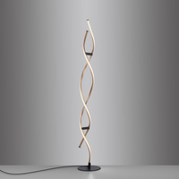 Lampa podłogowa falowana czarno-złota POLINA Paul Neuhaus 9140-18