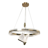 Lampa wisząca Marissa Cristal złota 60cm z motywem motyla LED CCT Light Prestige LP-2515/1P Cristal GD