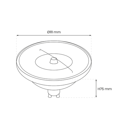 ŻARÓWKA AR111 - 10,5W GU10 3000K Czarny z odbłyśnikiem AR8616