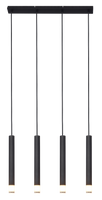 Lampa wisząca cztery czarne tuby na czarnej listwie VELIC 4xG9 Zuma Line P241125804BL
