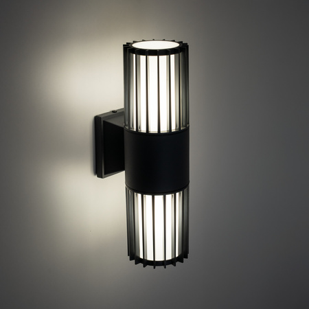 Kinkiet zewnętrzny na dom dwukierunkowy 2XE27 RIBO GRAY IP54 Tk Lighting 11507