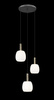 Lampa wisząca trzy szklane klosze na okrągłej podstawie CALVO 3xG9 Zuma Line P0076-03A-P7AA