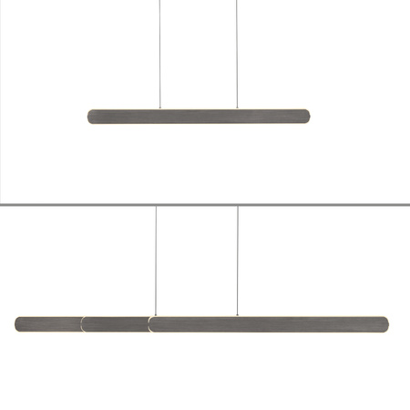 Lampa wisząca liniowa LED rozsuwana 100-160cm CIEMNOMENTALOWO-BRĄZOWY ADRIANA ROUND Paul Neuhaus 2577-34  