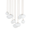 Lampa wisząca 10 nieregularnych szklanych kloszy na prostokątnej podstawie w kolorze sabia NEBIA SABIA 10xG9 Tk Lighting 10754