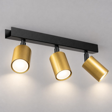 Lampa sufitowa Hudson 3xGU10 Czarno-Złoty Milagro MLP0259