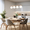 Lampa wisząca cztery ryflowane klosze na belce VIRLO WHITE 4xE14 Tk Lighting 11080