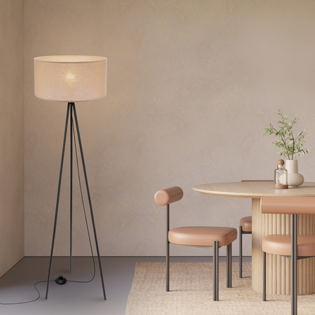 Lampa podłogowa z beżowym abażurem na trójnogu SHANTI 1xE27 Candellux Studio 51-38760