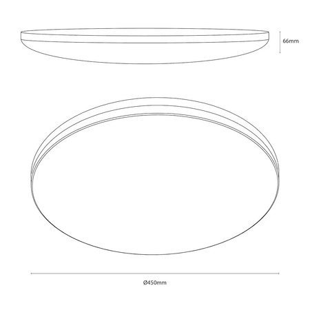 Plafon 45cm z czarną obramówką z funkcją CCT i zmianą natężenia światła Hugo 21-32-42W 3CCT IP54 Milagro ML2568