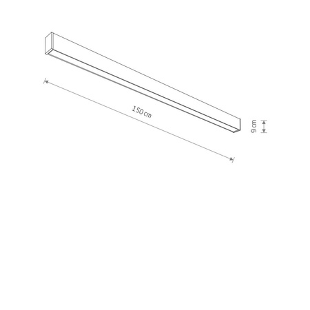 Czarna liniowa podłużna lampa sufitowa zewnętrzna 150cm IP44 3000K OUTLINE LED L Nowodvorski 11362